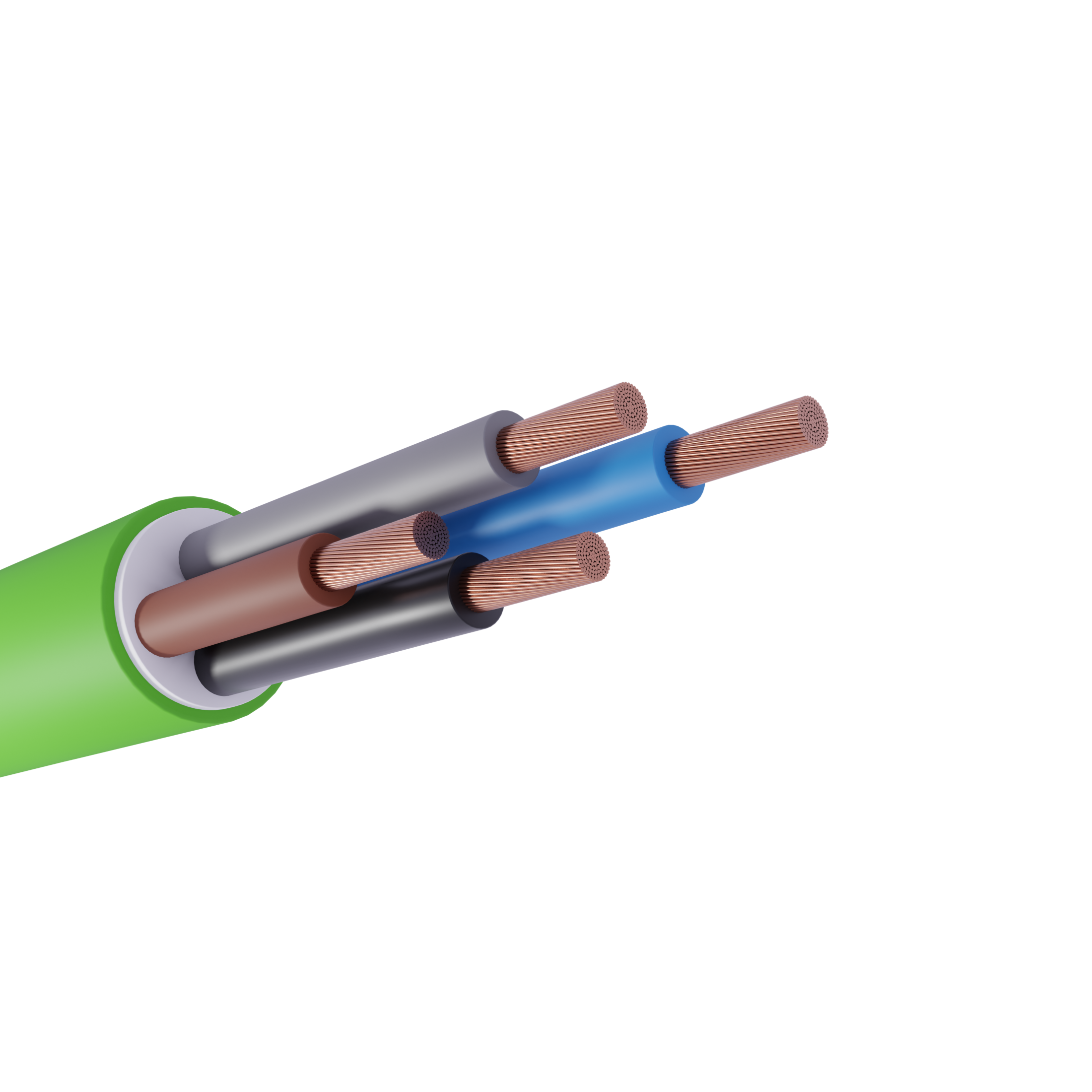 Installationskabel. 4x. RZ1-K. Halogenfri. kobber. Flex. UV-resistent.
