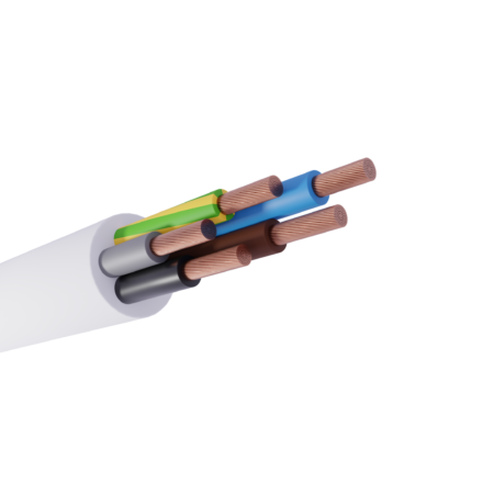H03Z1Z1-F. Plastkappeledning. 5x. kobber. flex. Tilledning. Hvid.